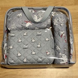 Vera Bradley, Iconic Cosmetic 4-piece set in Beary Merry print, NWT.